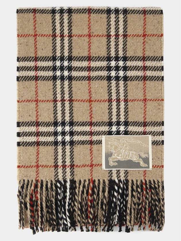 Check Reversible Wool Cashmere Scarf Sand - BURBERRY - BALAAN 3