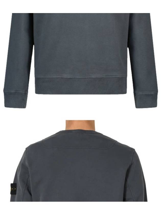 Brushed Cotton Fleece Garment Dyed Crewneck Sweatshirt Lead - STONE ISLAND - BALAAN 4