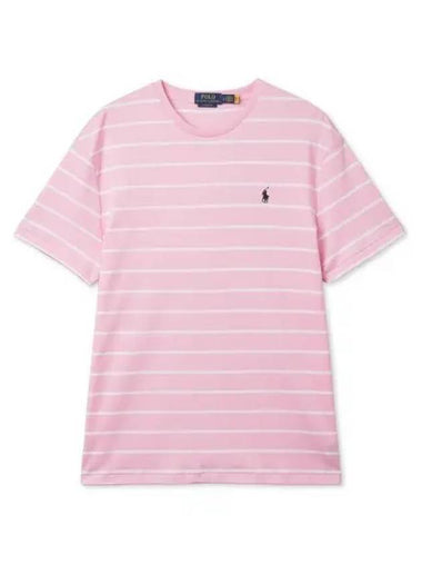 Classic fit striped soft cotton t shirt pink - POLO RALPH LAUREN - BALAAN 1