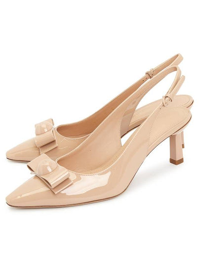 Women's Karine Amaretti Vara Bow Slingback Heels Beige - SALVATORE FERRAGAMO - BALAAN 2