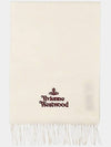 Logo Wool Fringe Muffler White - VIVIENNE WESTWOOD - BALAAN 6