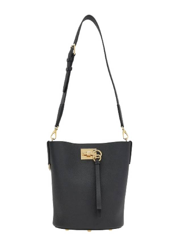 Gold Studio Bucket Bag Black - SALVATORE FERRAGAMO - BALAAN 5