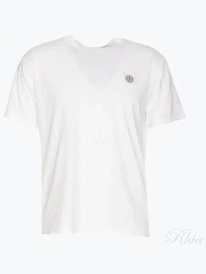 Organic Cotton Short Sleeve T-Shirt White - STONE ISLAND - BALAAN 2