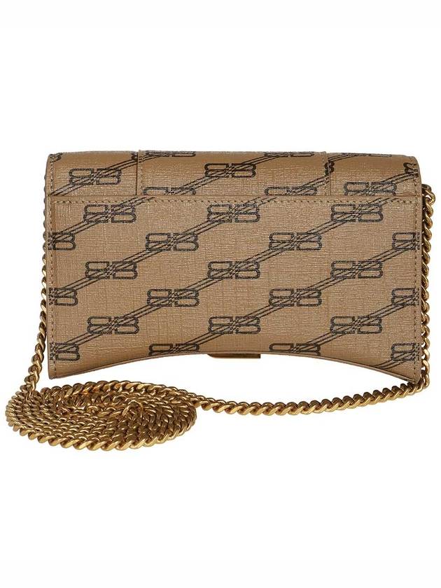 Hourglass BB Monogram Chain Long Wallet Brown - BALENCIAGA - BALAAN 3