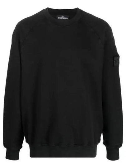 Shadow Logo Crew Neck Cotton Sweatshirt Black - STONE ISLAND - BALAAN 2