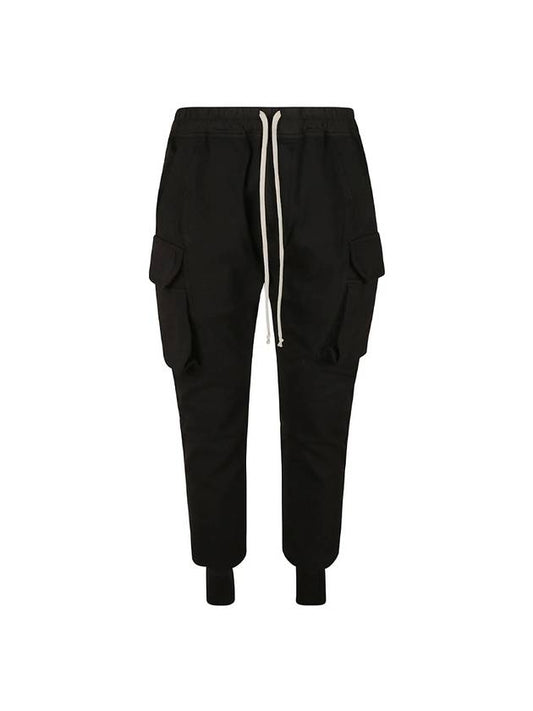 Dark Shadow Mastodon Cut Cargo Cotton Track Pants Black - RICK OWENS - BALAAN 1