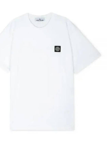 Slimfit Cotton Jersey Short Sleeve T-shirt White - STONE ISLAND - BALAAN 2