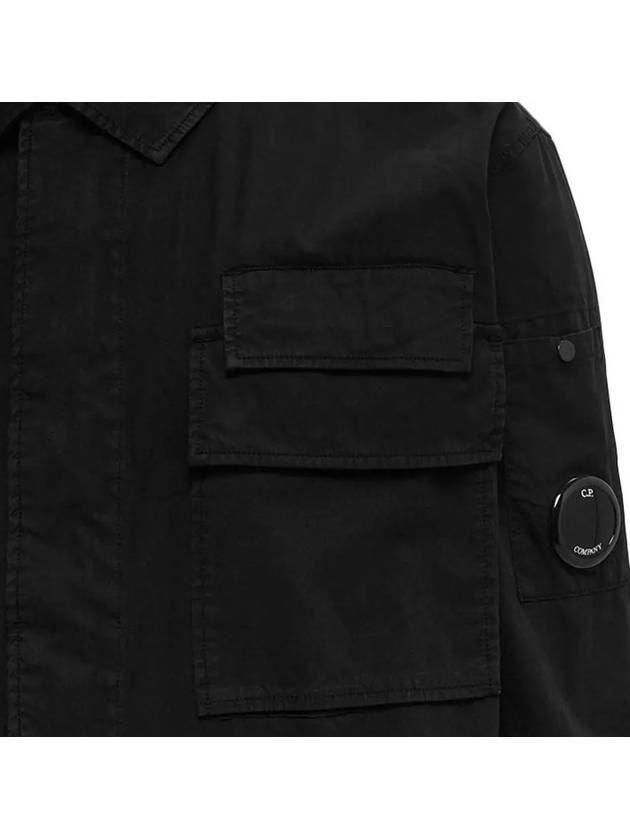 Organic Gabardine Utility Lens Long Sleeve Shirt Black - CP COMPANY - BALAAN 5