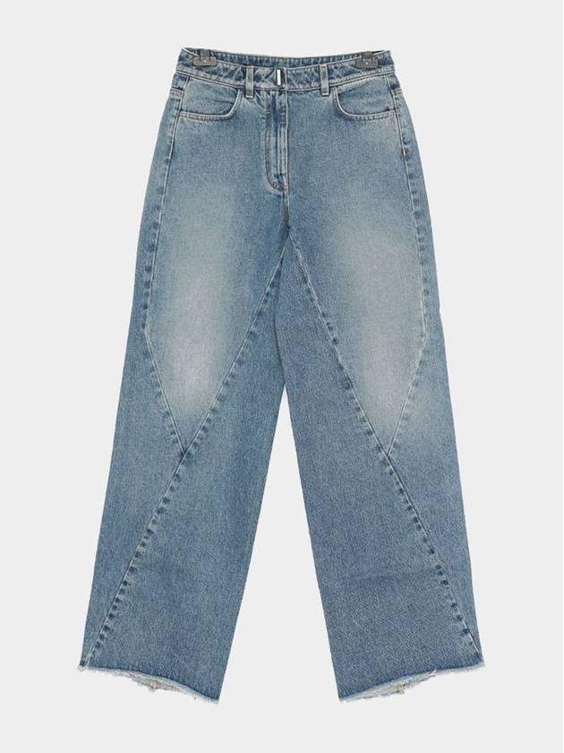 Stitching Detail Denim Straight Jeans Blue - GIVENCHY - BALAAN 2