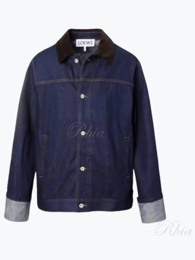 Fisherman Turn Up Cotton Denim Jacket Blue - LOEWE - BALAAN 2