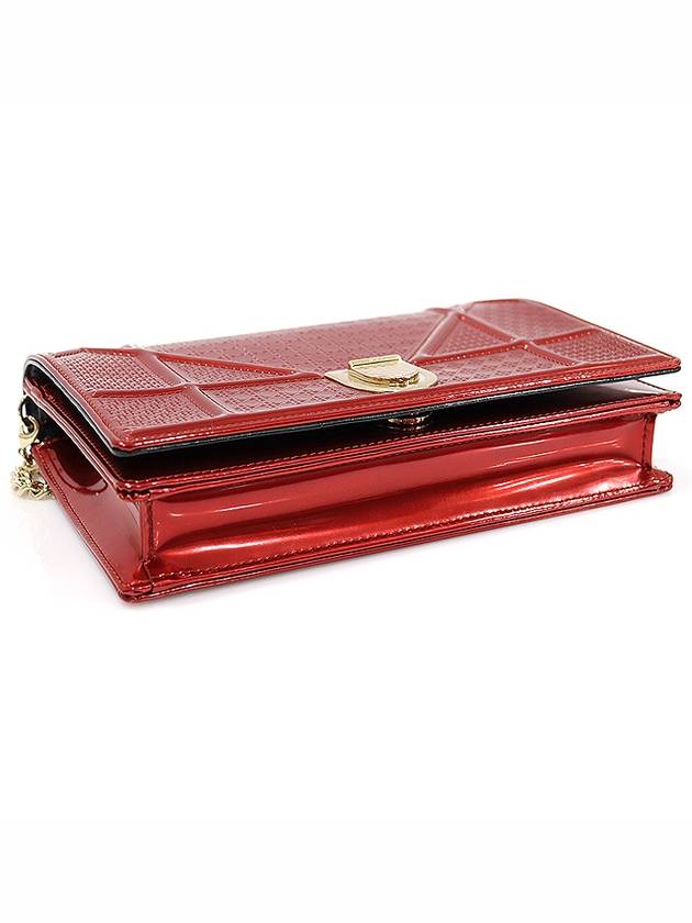 S0328OSKN Metallic Red Patent AMA Rama Gold Chain WOC Clutch Crossbody Bag - DIOR - BALAAN 5