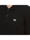 Slim Fit Organic Cotton Polo Shirt Black - DIESEL - BALAAN 9