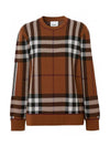 Checked Wool Knit Top Brown - BURBERRY - BALAAN 1