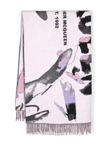 Art Pattern Logo Print Scarf 7304513200Q - ALEXANDER MCQUEEN - BALAAN 1