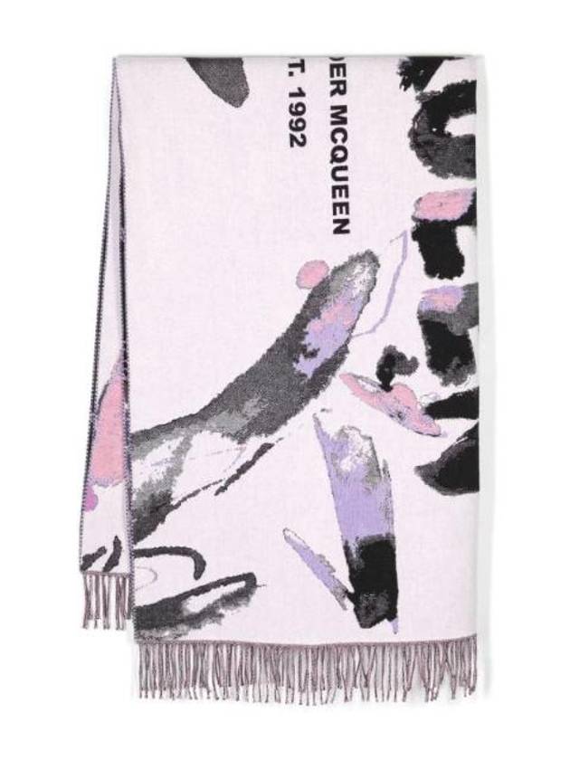 Art Pattern Logo Print Scarf 7304513200Q - ALEXANDER MCQUEEN - BALAAN 1