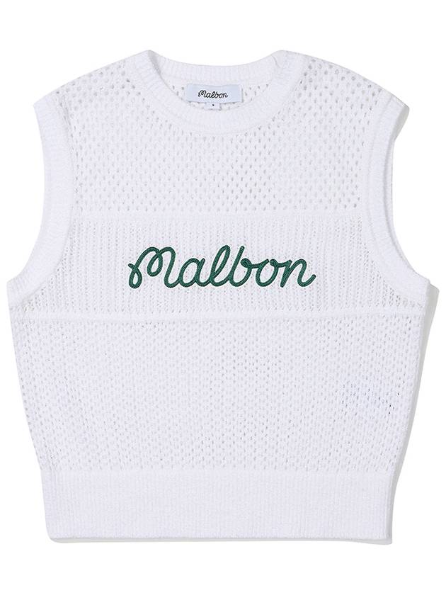 Malbon Script Crochet Vest WHITE WOMAN - MALBON GOLF - BALAAN 1