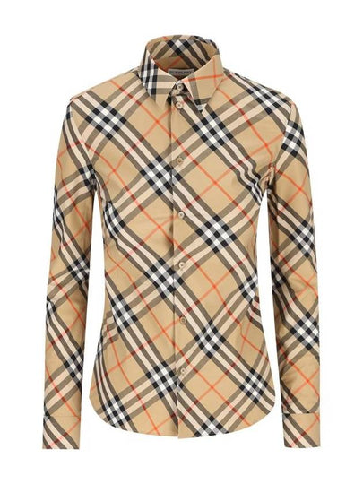 Check Pattern Shirt Beige - BURBERRY - BALAAN 2