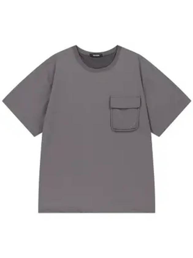 Woven Stretch Round Short Sleeve T-Shirt Dark Grey - OFFGRID - BALAAN 1