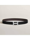 H Belt Glossy Silver Buckle Reversible Leather Strap 32mm 95 Men s H064544CB86 - HERMES - BALAAN 2