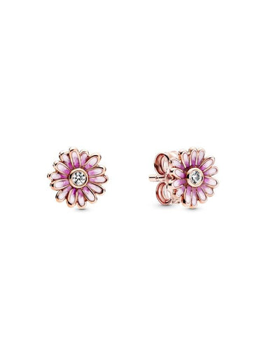 Daisy Flower Stud Earrings Rose Pink - PANDORA - BALAAN 1