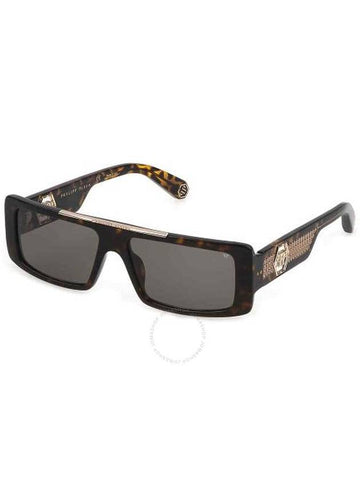 Philipp Plein Brown Rectangular Men's Sunglasses SPP003V 0722 58 - PHILIPP PLEIN - BALAAN 1