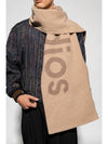 Jacquard Logo Two Tone Wool Muffler Brown - ACNE STUDIOS - BALAAN 7