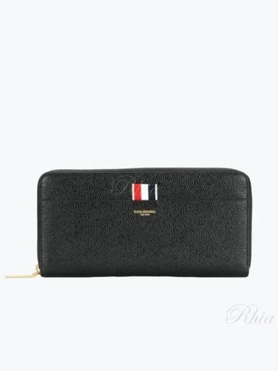 Grosgrain Tab Leather Continental Long Wallet Black - THOM BROWNE - BALAAN 2