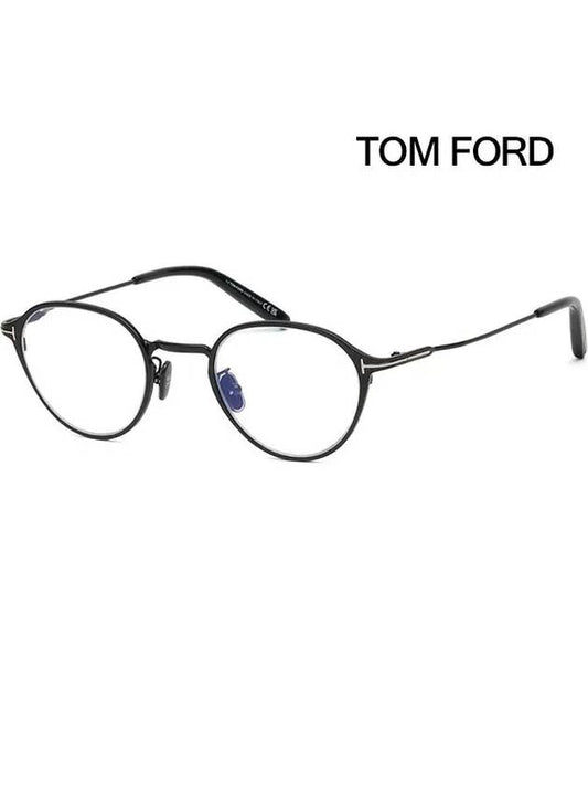 Blue light blocking glasses frame TF5917DB 002 Matte black round fashion eye protection - TOM FORD - BALAAN 1