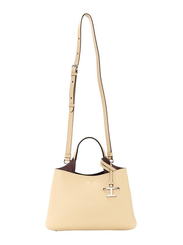 Logo Charm Leather Micro Tote Bag Natural - TOD'S - BALAAN 8