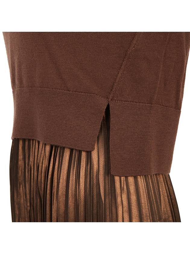 Nadia Foil Women's Sleeveless Long Pleated Dress WD138Z PALE CACAO BLACK Knit Set - ALLSAINTS - BALAAN 9