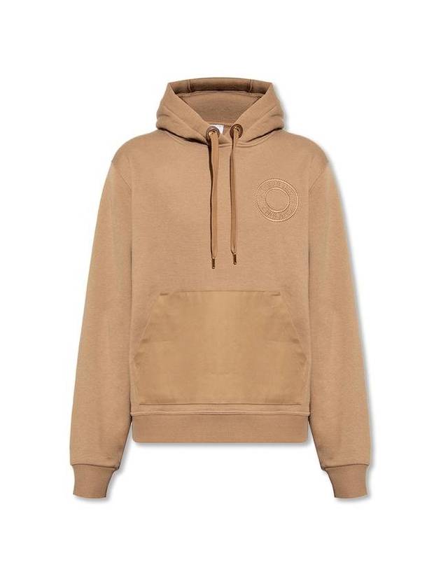 Logo Graphic Cotton Jersey Oversized Hoodie Camel - BURBERRY - BALAAN 1