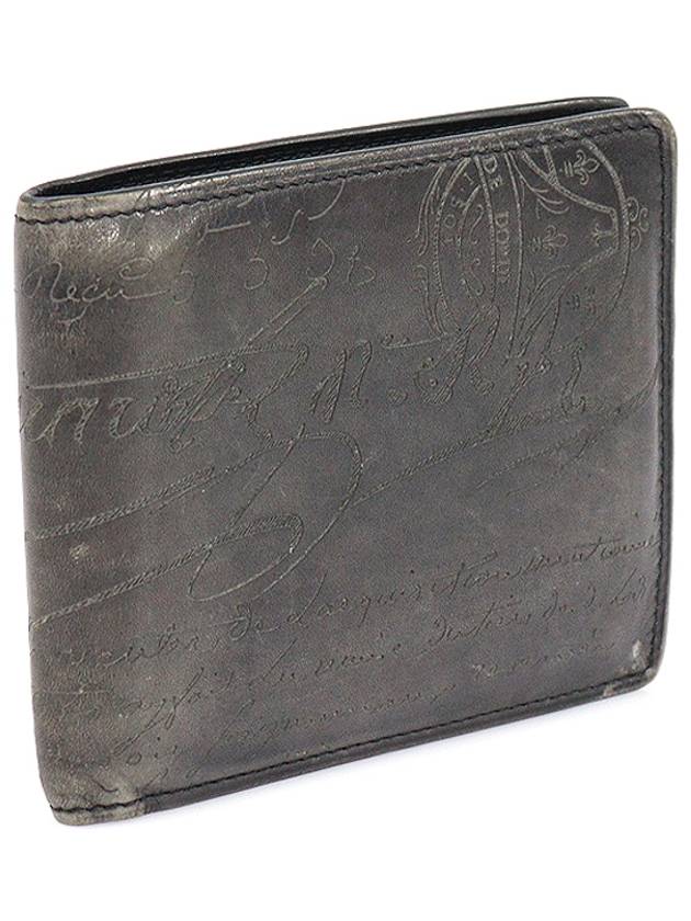 Elephant Gray Macore Scritto Leather Bicycle Wallet - BERLUTI - BALAAN 2