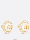 Petit CD Baroque Stud Earrings Latte Glass - DIOR - BALAAN 3