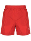 Men's Chrome Logo Patch Swim Shorts Red - CP COMPANY - BALAAN 2