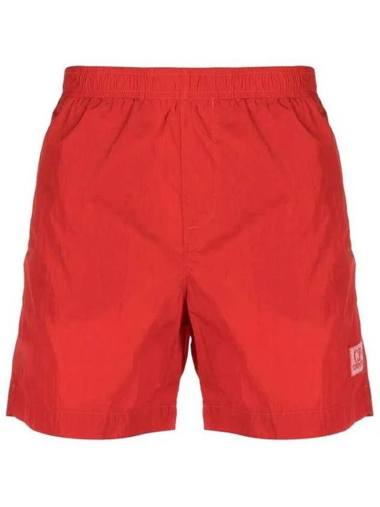 Men's Chrome Logo Patch Swim Shorts Red - CP COMPANY - BALAAN 2