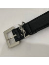 Women's Monogram Square Grain Leather Belt Black - SAINT LAURENT - BALAAN 6