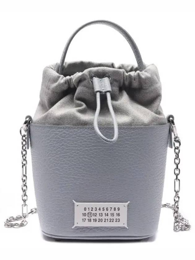 5AC Number Logo Texture Leather Bucket Bag Pale Blue - MAISON MARGIELA - BALAAN 2