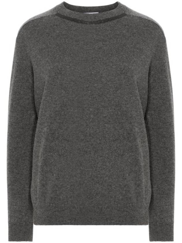 Round Neck Knit Top Grey - BRUNELLO CUCINELLI - BALAAN 1