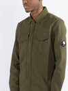 Lens Wappen Gabardine Overshirt Zip Up Jacket Ivy Green - CP COMPANY - BALAAN 2