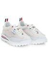 Tech Runner Shearling Suede Low Top Sneakers White - THOM BROWNE - BALAAN 2