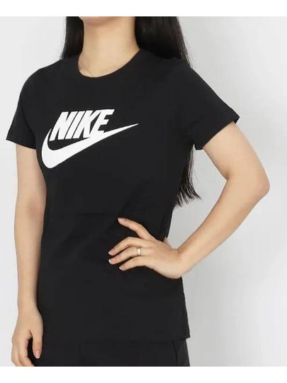 Women's Sportswear Essential Icon Futura Logo Short Sleeve T-Shirt Black - NIKE - BALAAN 2