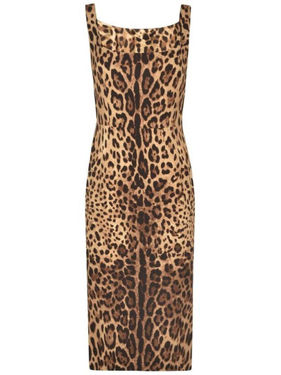 Leopard Charmize Midi Dress Brown - DOLCE&GABBANA - BALAAN 2