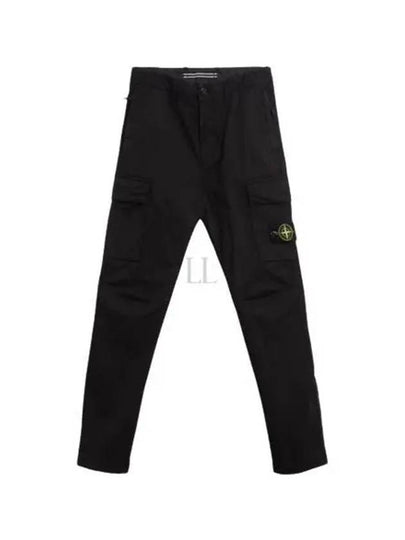 Supima Cotton Twill Stretch TC Straight Pants Black - STONE ISLAND - BALAAN 2