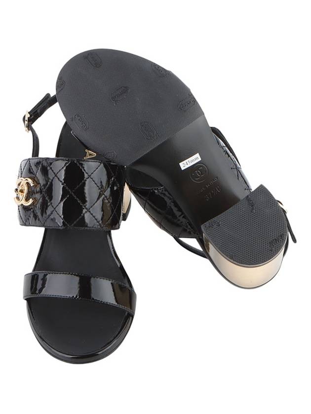 G39730 CC Turnlock Patent Quilted Strap Sandals 37 1 2 companies 33470Y - CHANEL - BALAAN 7