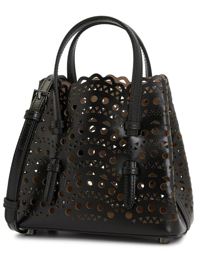 Mina 16 Vienne Wave Lux Calfskin Tote Bag Black - ALAIA - BALAAN 3