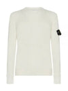 Crewneck Full Rib Wool Knit Top White - STONE ISLAND - BALAAN 2