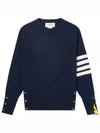 Diagonal Classic Cashmere Knit Top Navy - THOM BROWNE - BALAAN 2