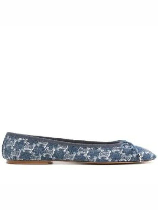 Triomphe Stamped Denim Flat Blue - CELINE - BALAAN 2