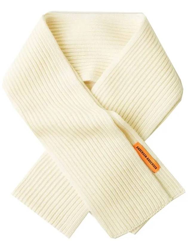 Ribbed Wool Muffler Off White WIDE SCARF OFF WHITE - ANDERSEN-ANDERSEN - BALAAN 2