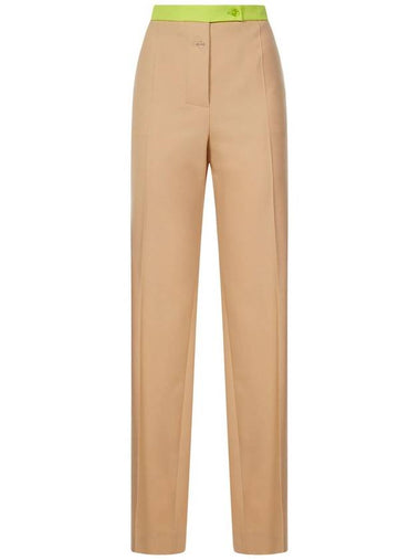 viscose wool straight pants camel - OFF WHITE - BALAAN 1